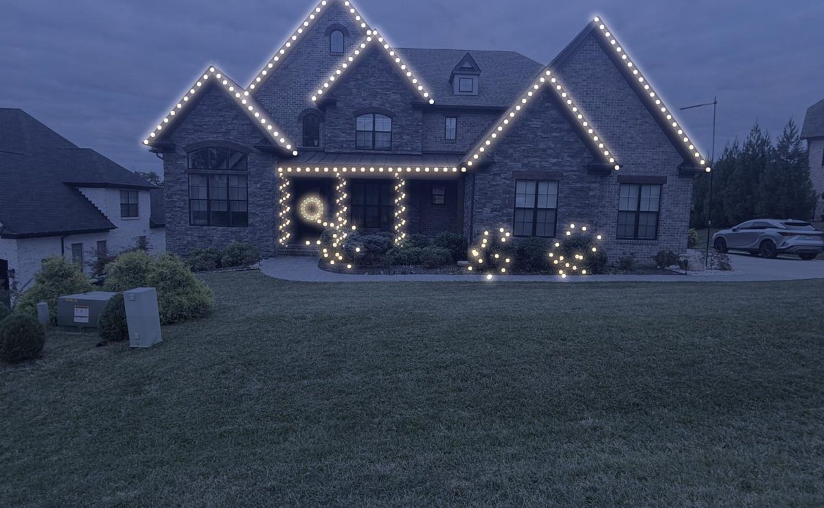 Light mockup traced over the house